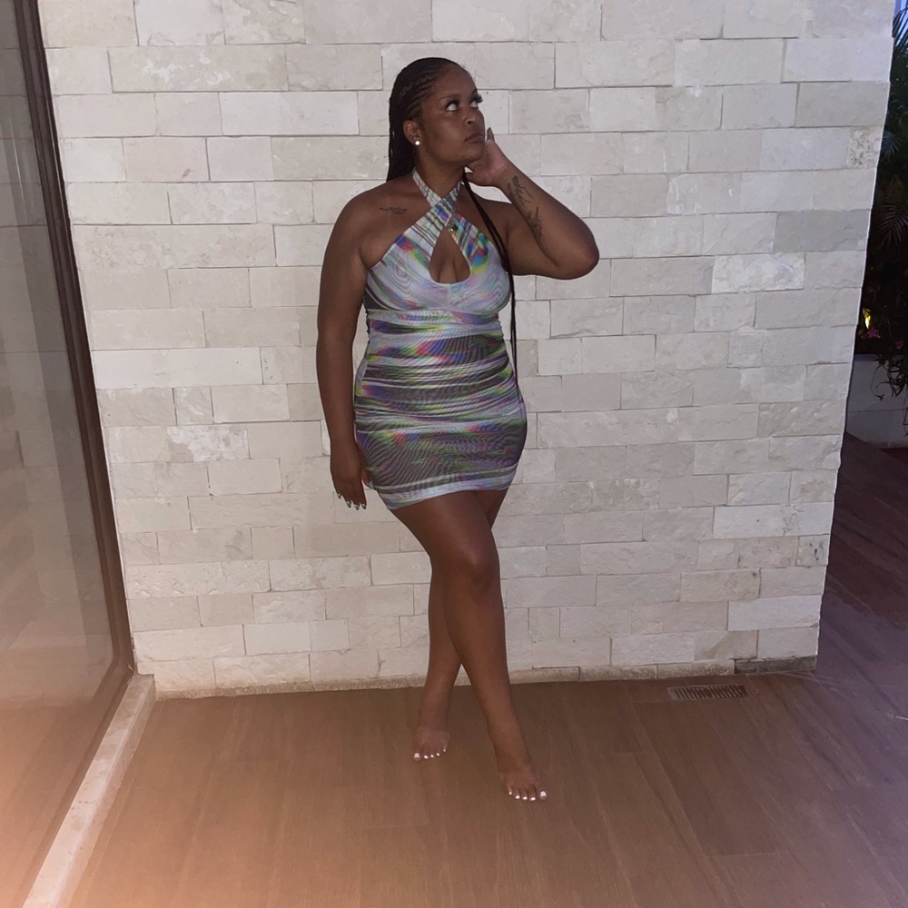 Multi color halter dress